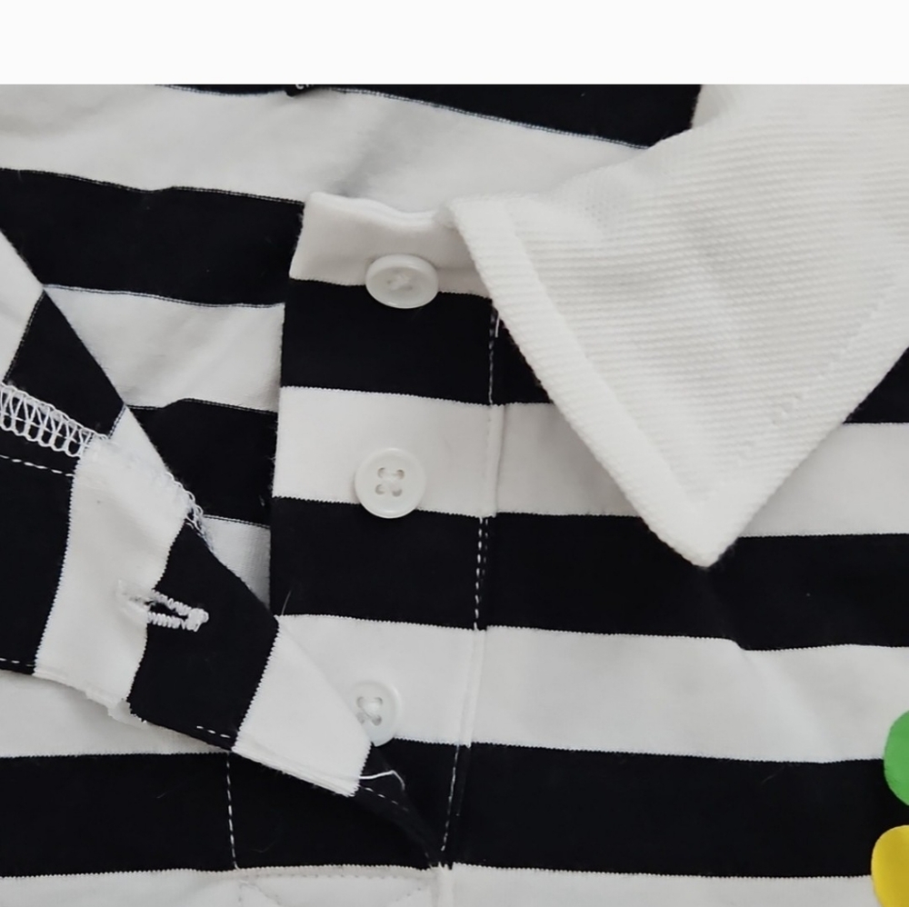 Dolls Kill Striped Polo Shirt with Colorful Accents - Picture 3 of 6